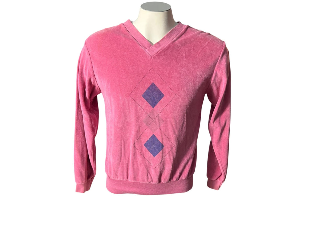 Vintage 70's men's pink terry shirt M Club Hampton