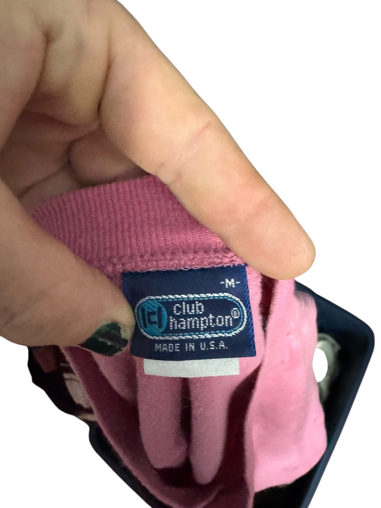 Vintage 70's men's pink terry shirt M Club Hampton