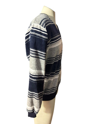 Vintage 70's men's blue gray striped terry L Campus