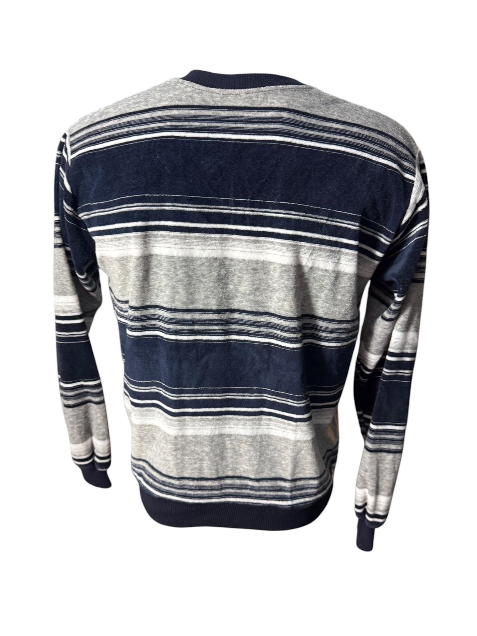 Vintage 70's men's blue gray striped terry L Campus