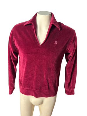 Vintage 70's men's maroon terry shirt M Countess Mara