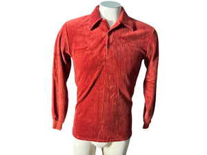 Vintage 70's men's rust terry shirt M