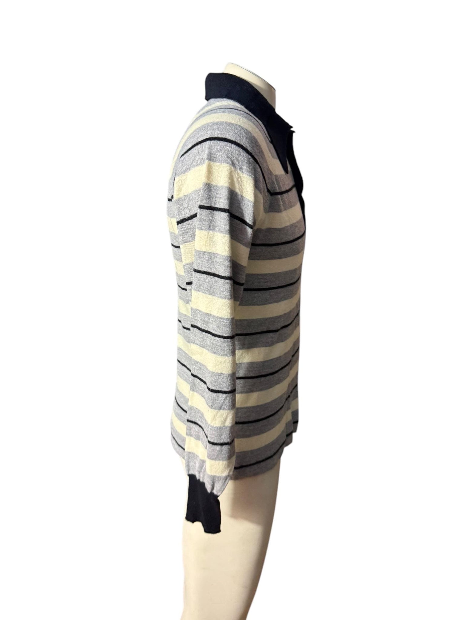Vintage 70's men's blue striped sweater M Puritan