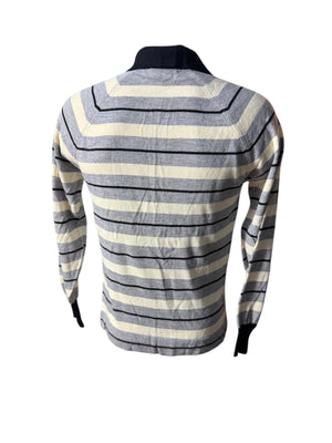 Vintage 70's men's blue striped sweater M Puritan