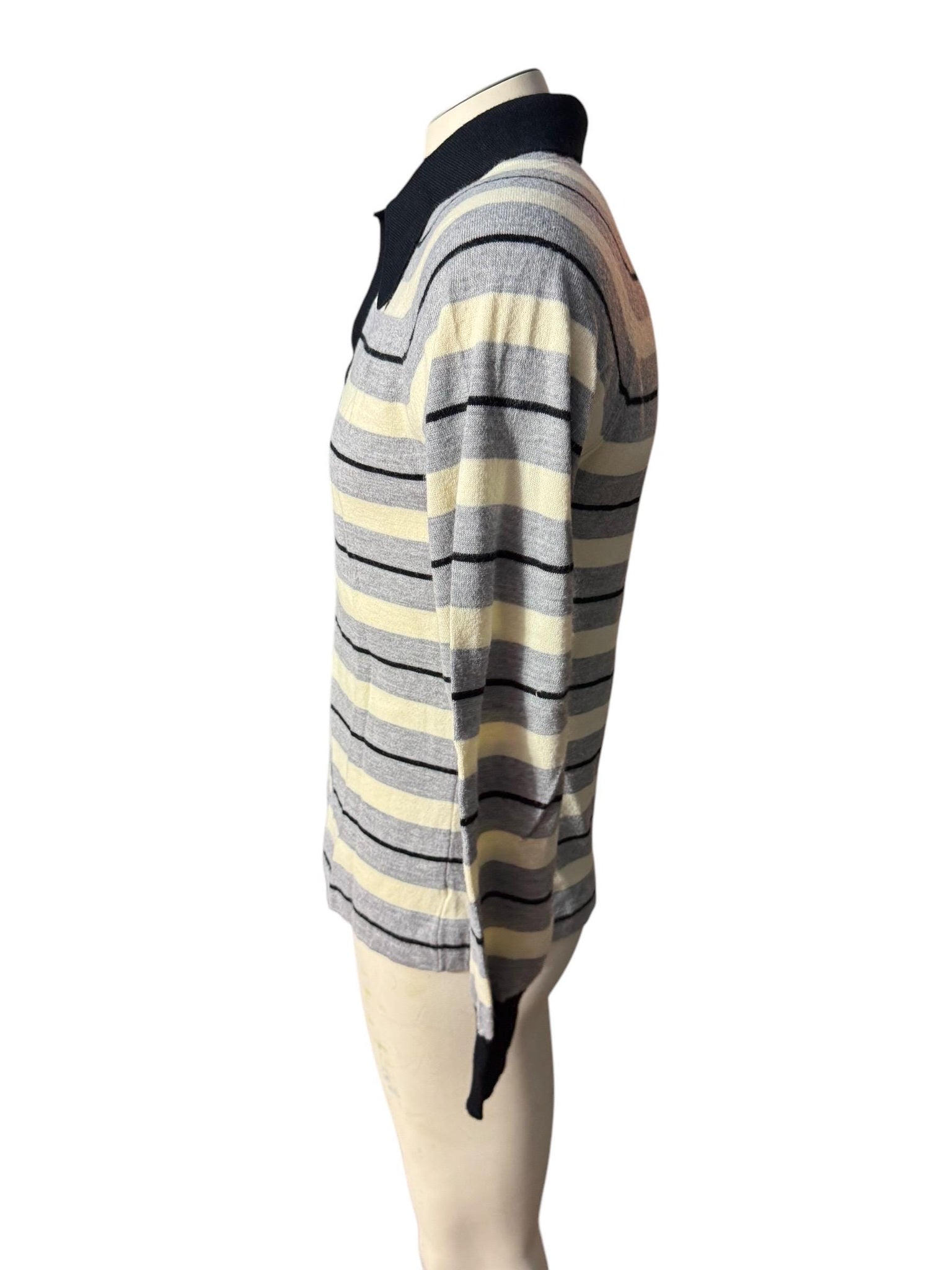 Vintage 70's men's blue striped sweater M Puritan