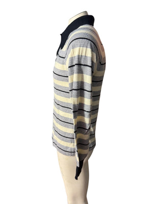 Vintage 70's men's blue striped sweater M Puritan