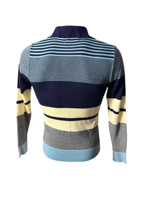 Vintage 70's men's blue striped sweater M Kings Road