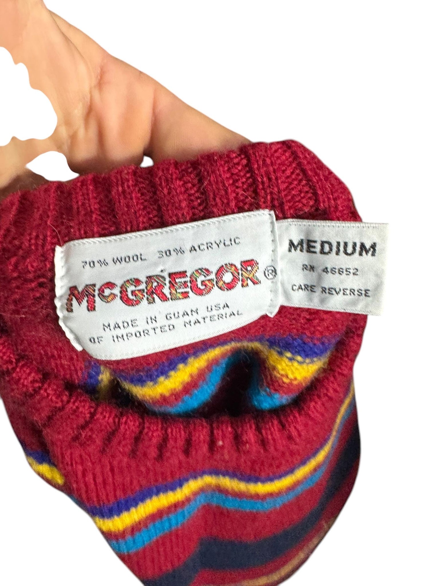Vintage 70's men's striped sweater M McGregor