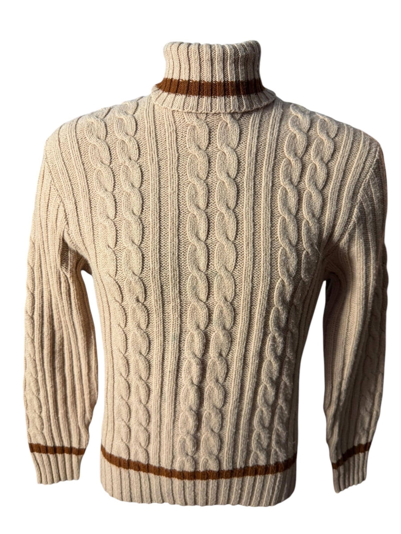 Vintage 70's men's brown striped sweater M Saturdays