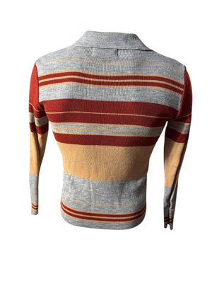 Vintage 70's men's brown striped sweater M