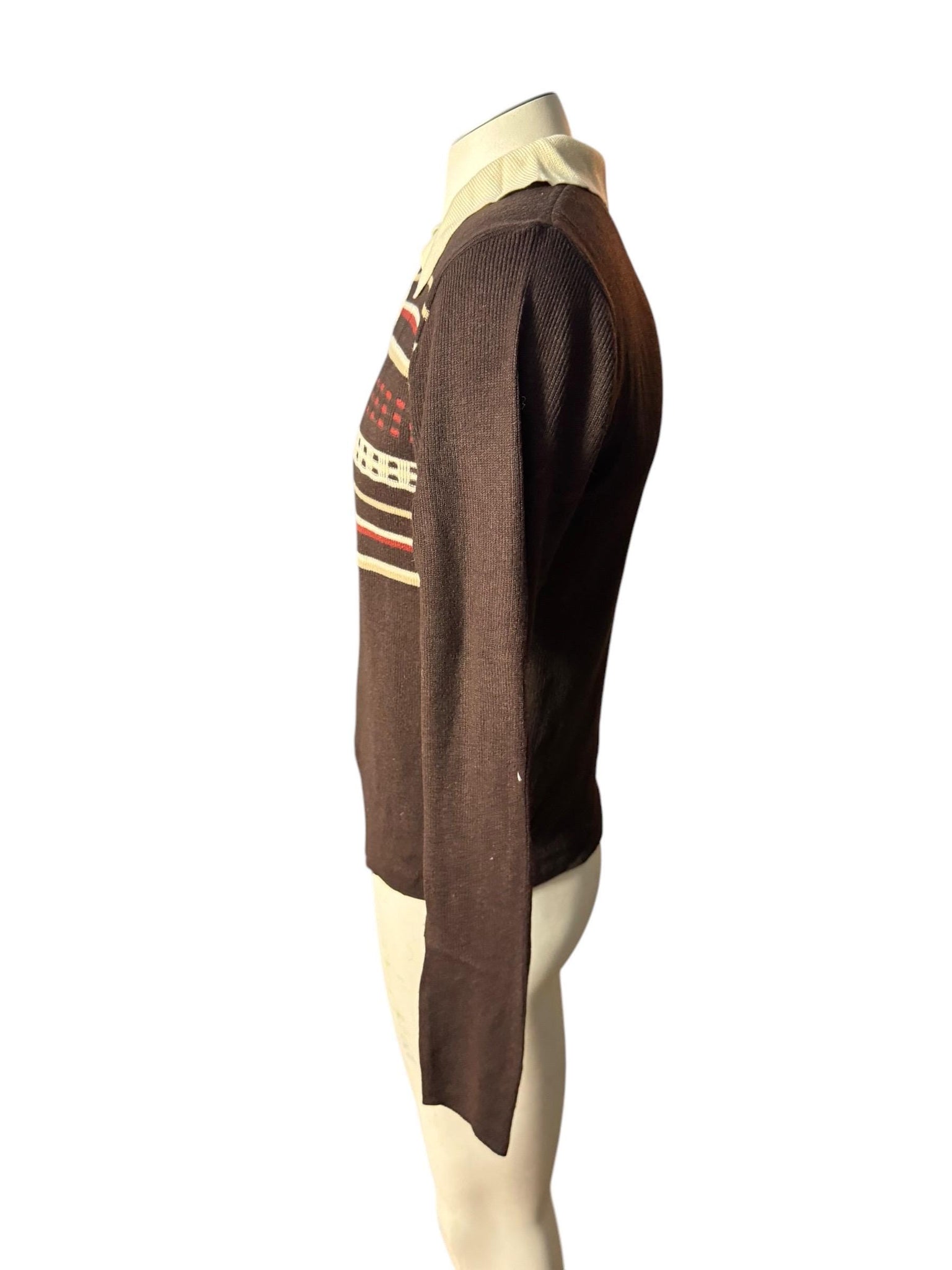 Vintage 70's men's brown striped sweater S Saturdays
