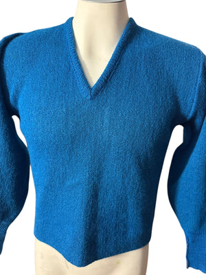 Vintage 60's men's brown blue sweater S Steins