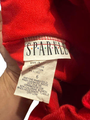 Vintage 80's red kid's jeans 6 Sparkle