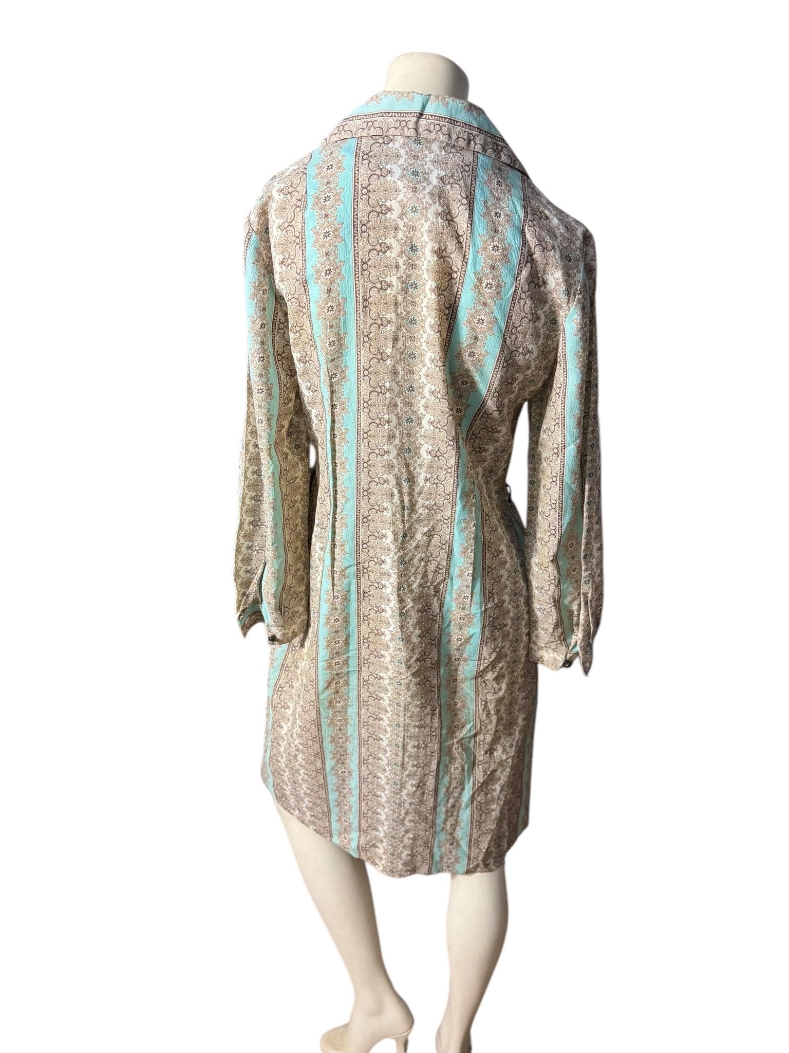 Vintage 70's pastel shirt dress L Nelly Don