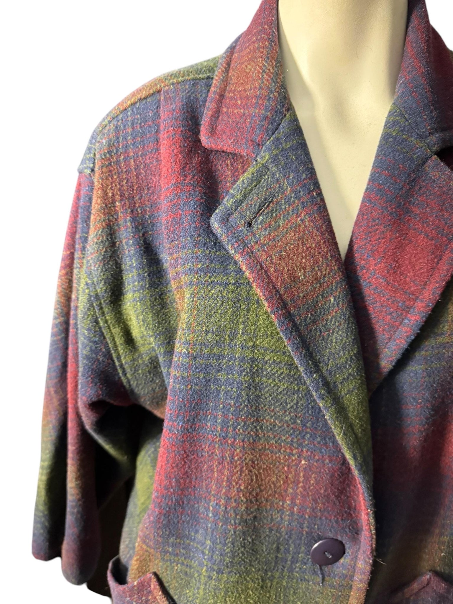 Vintage 80's plaid jacket coat L XL Miss New Yorker