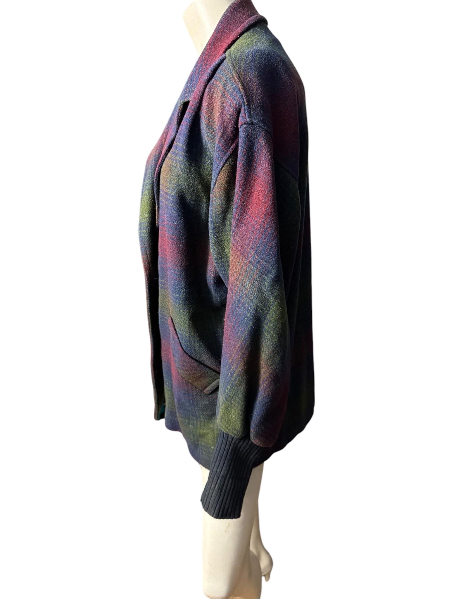 Vintage 80's plaid jacket coat L XL Miss New Yorker