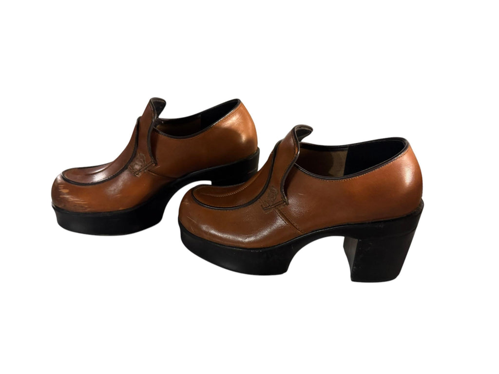 Vintage men’s brown platform shoes 5.5 M 7 W