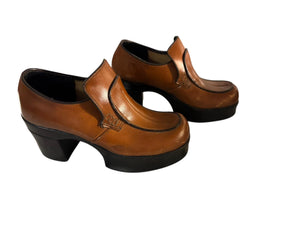Vintage men’s brown platform shoes 5.5 M 7 W