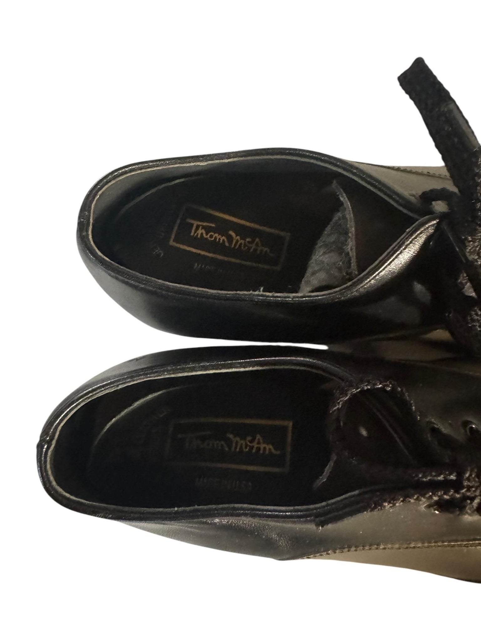 Vintage 70's oxford black & gray platform shoes M 5.5 W 7