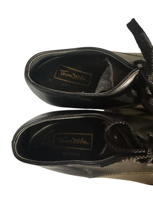 Vintage 70's oxford black & gray platform shoes M 5.5 W 7