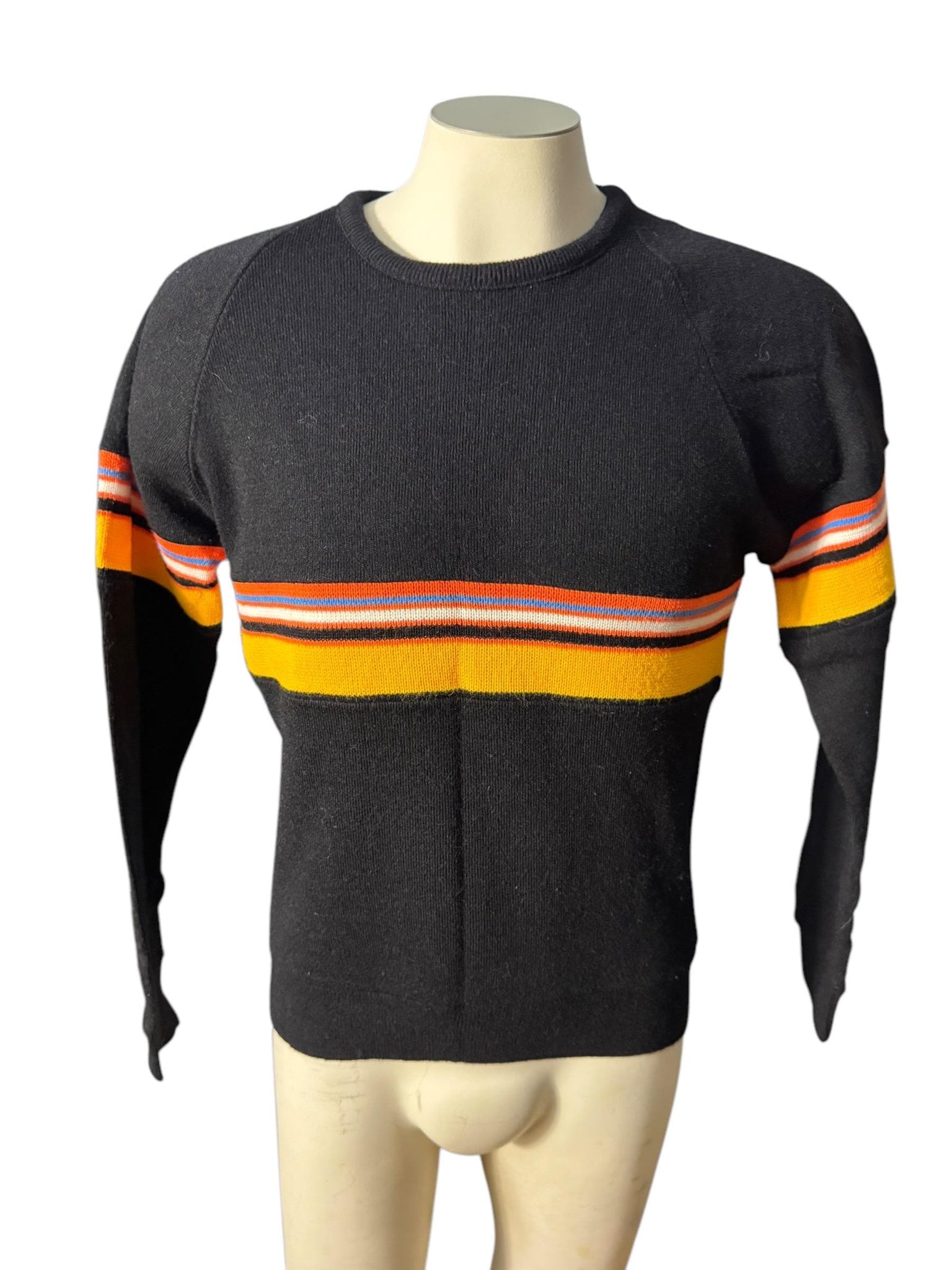 Vintage 70's black striped sweater M