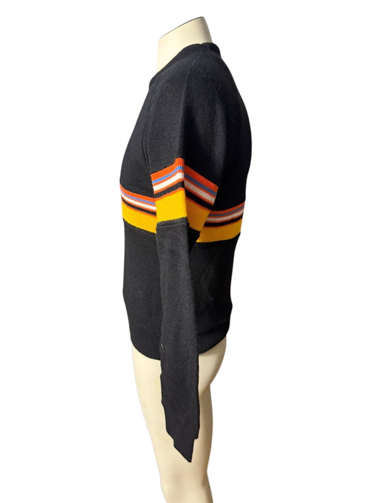 Vintage 70's black striped sweater M