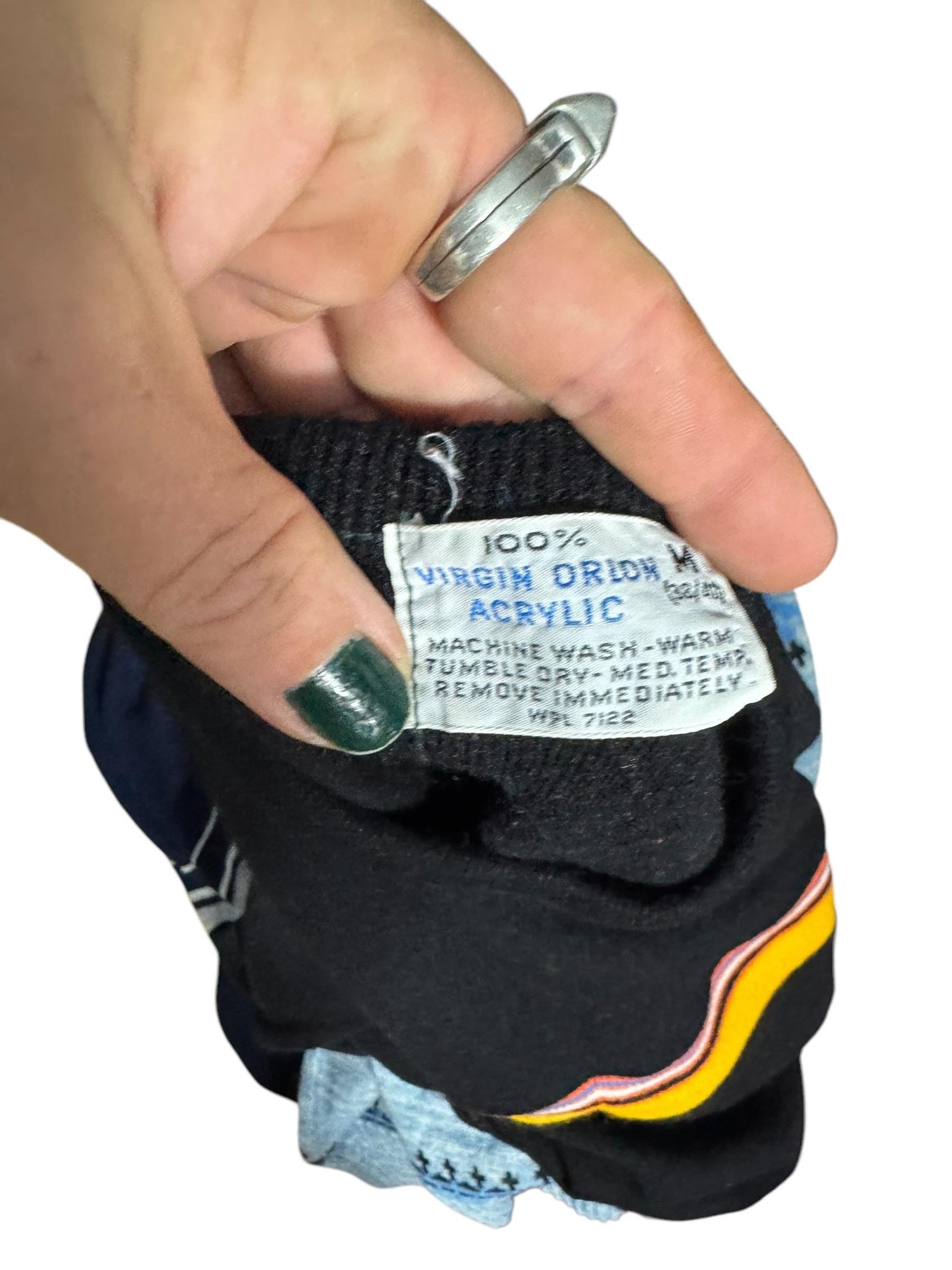 Vintage 70's black striped sweater M