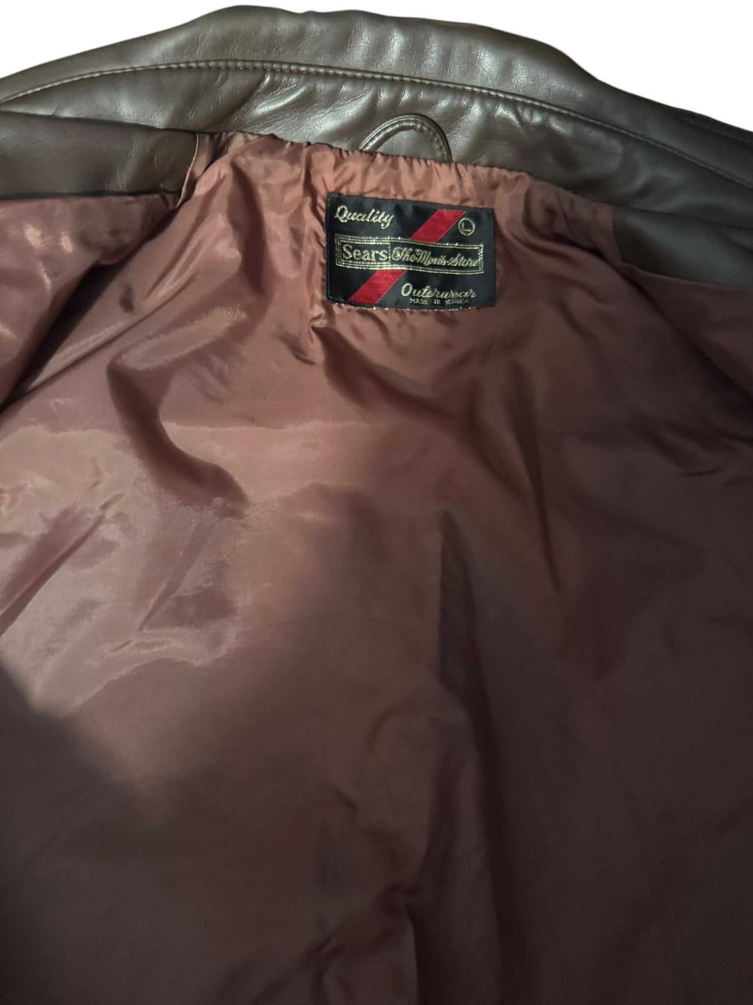 Vintage 70’s brown faux leather jacket L