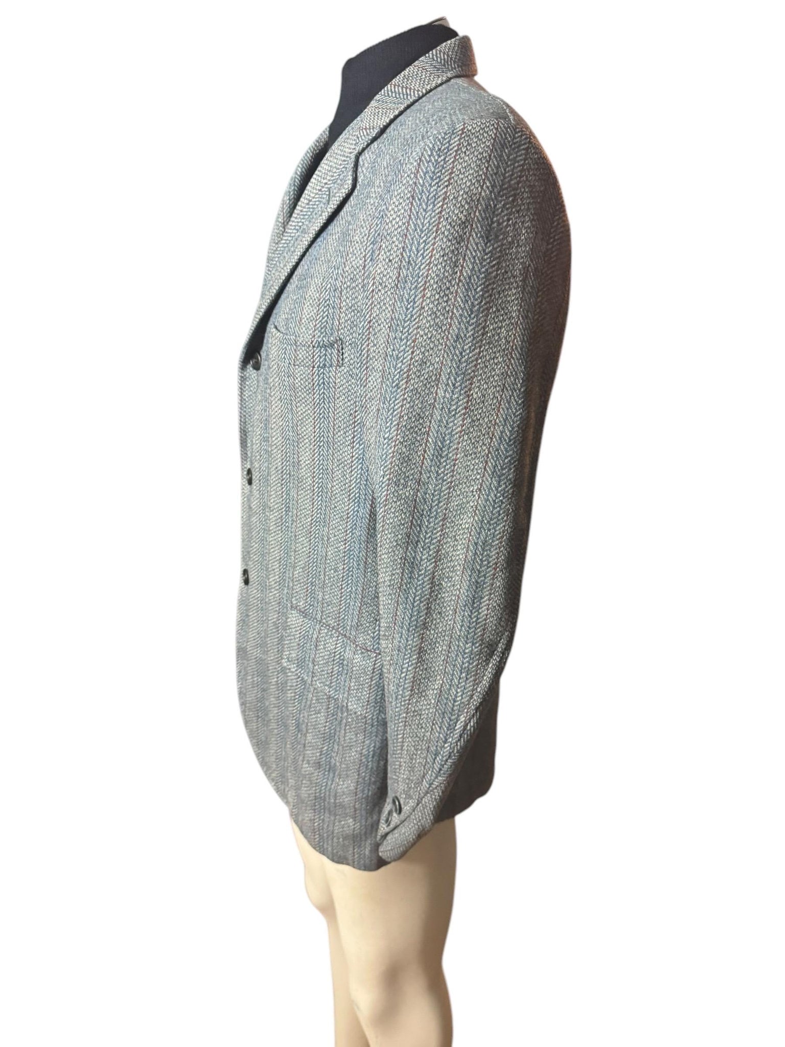 Vintage blue 70's suit jacket 42 R Clothing Showroom