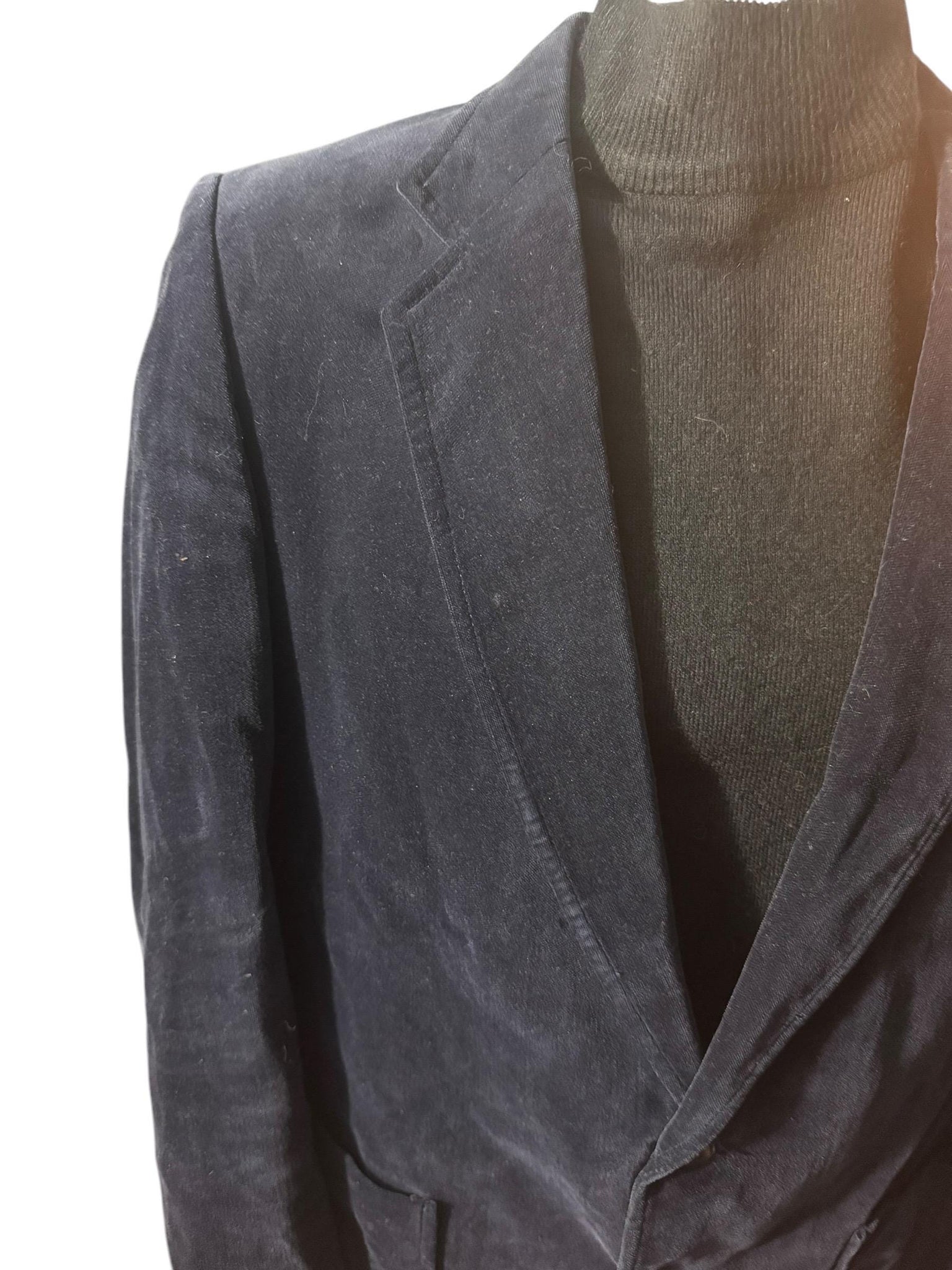 Vintage ultra blue velvet men's suit jacket 44 R Barrage