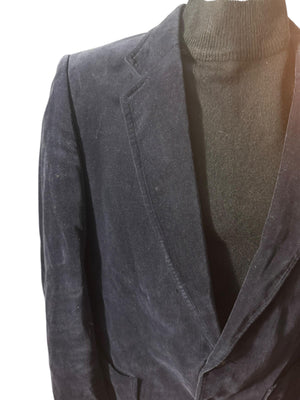 Vintage ultra blue velvet men's suit jacket 44 R Barrage