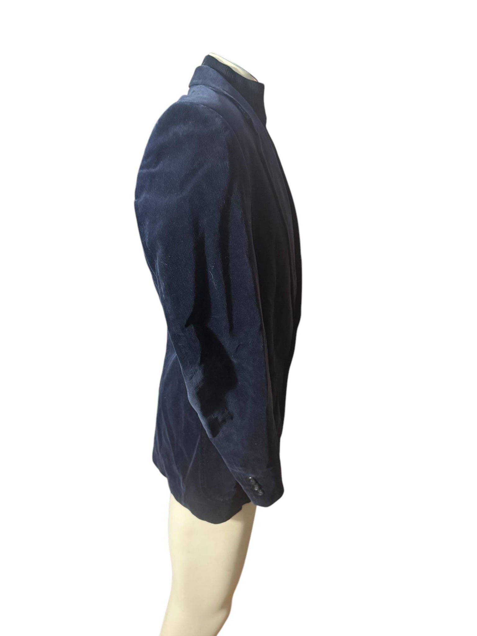 Vintage ultra blue velvet men's suit jacket 44 R Barrage
