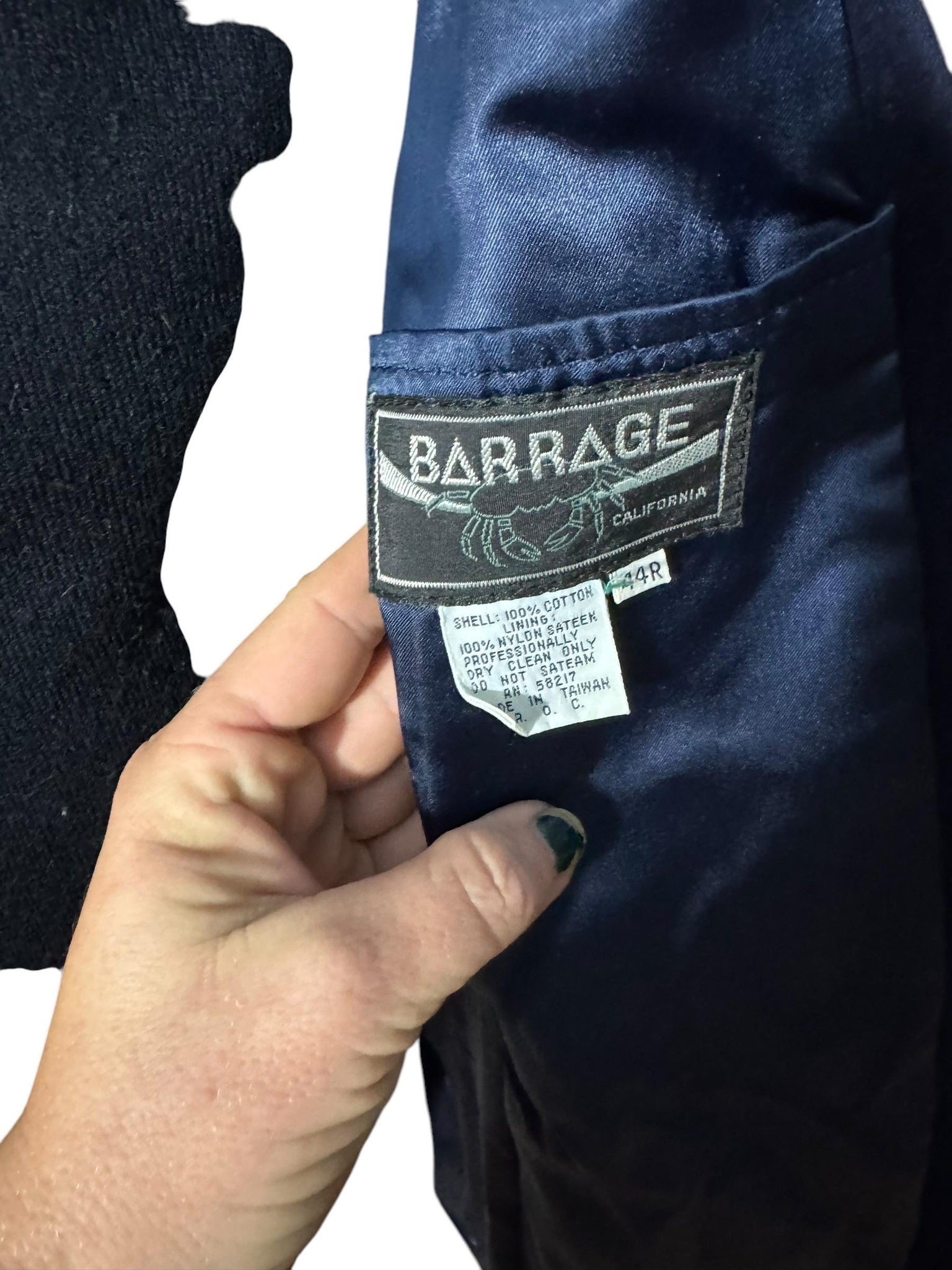 Vintage ultra blue velvet men's suit jacket 44 R Barrage