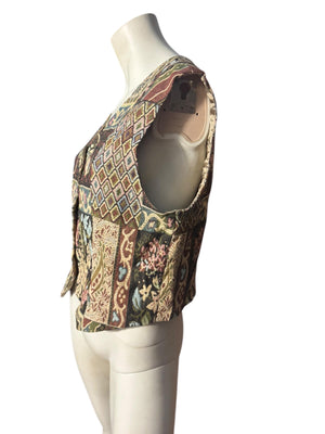 Vintage 80's woven vest sz M L