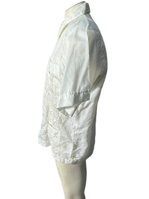 Vintage 70's Luzon white embroidered shirt S