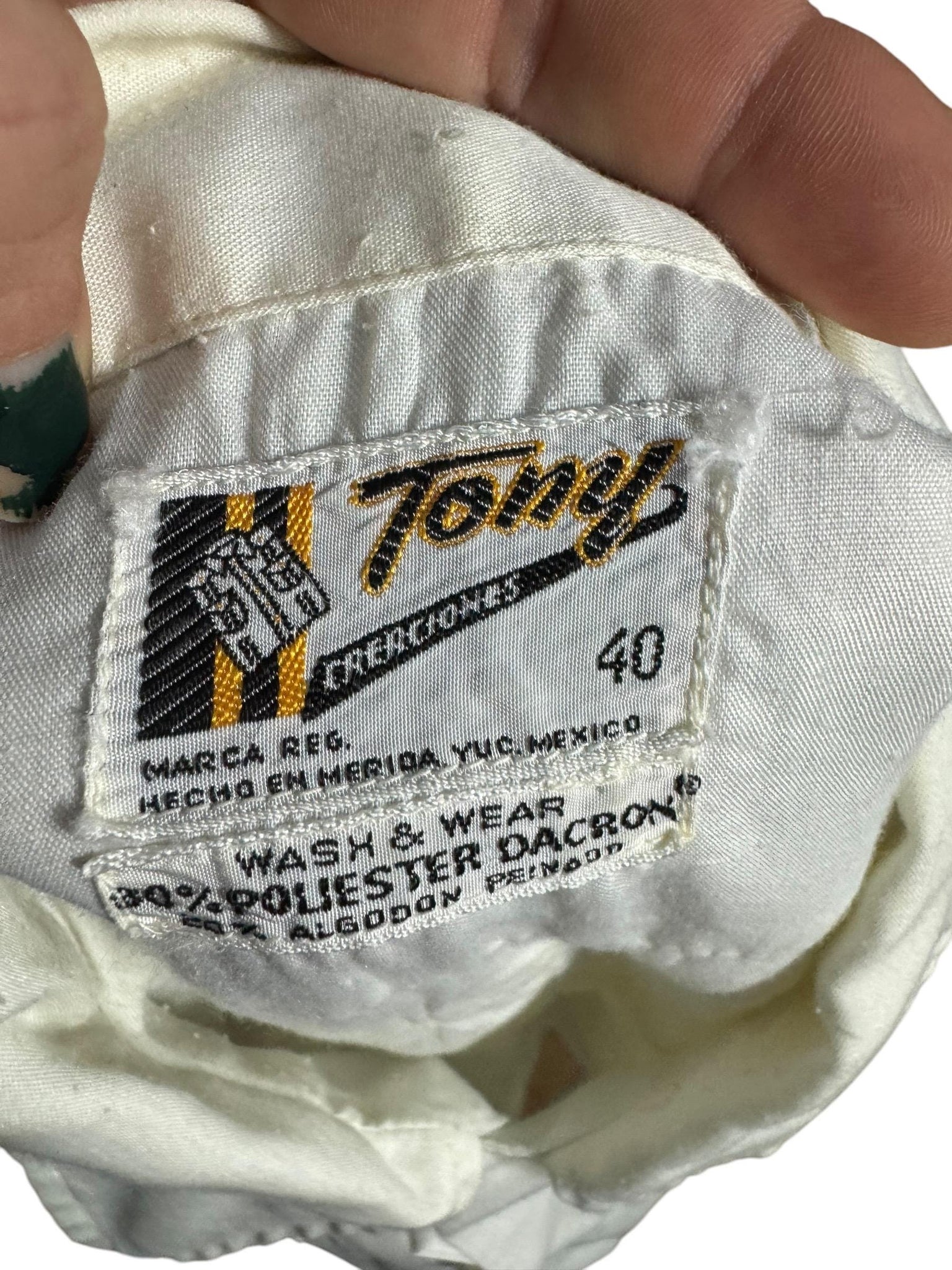 Vintage 70's Luzon white embroidered shirt S