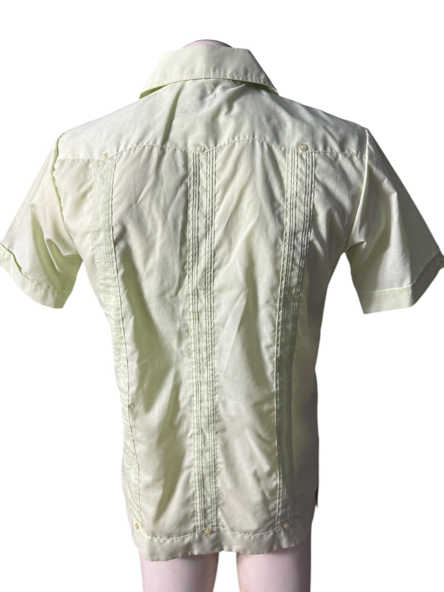 Vintage men's 70's green embroidered shirt S