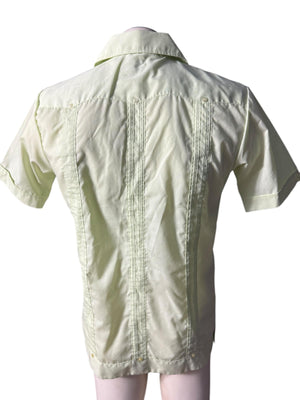 Vintage men's 70's green embroidered shirt S