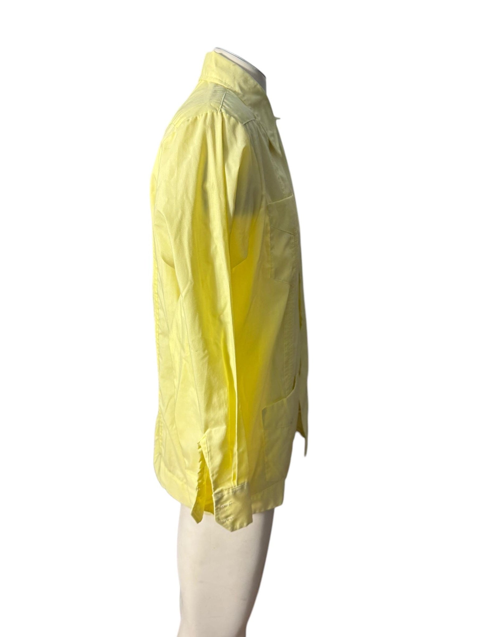 Vintage men's Nassau yellow mexican wedding shirt M