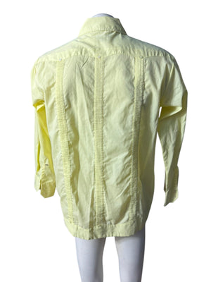 Vintage men's Nassau yellow mexican wedding shirt M