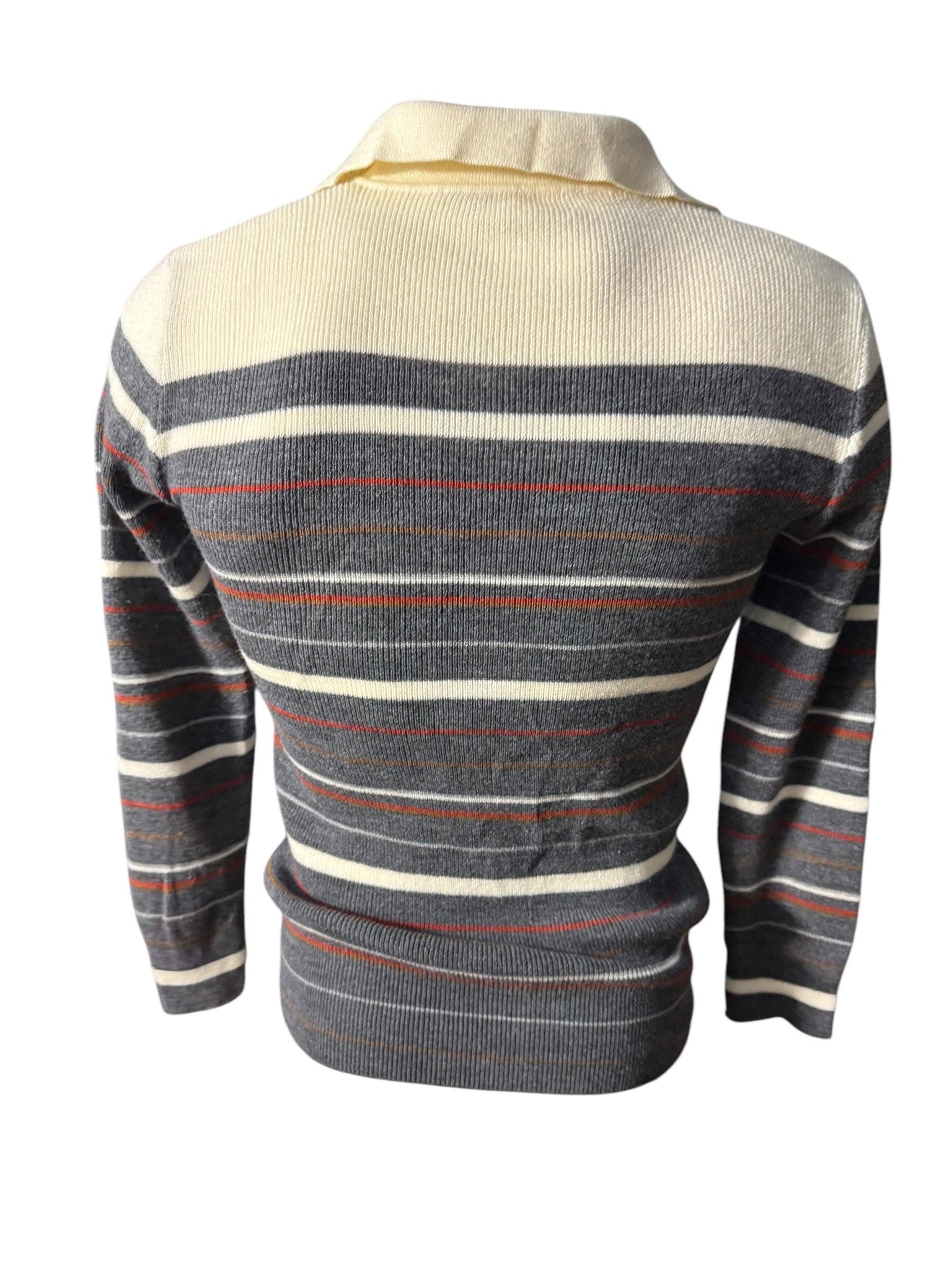 Vintage 70's men's gray striped sweater L Maison Blanche