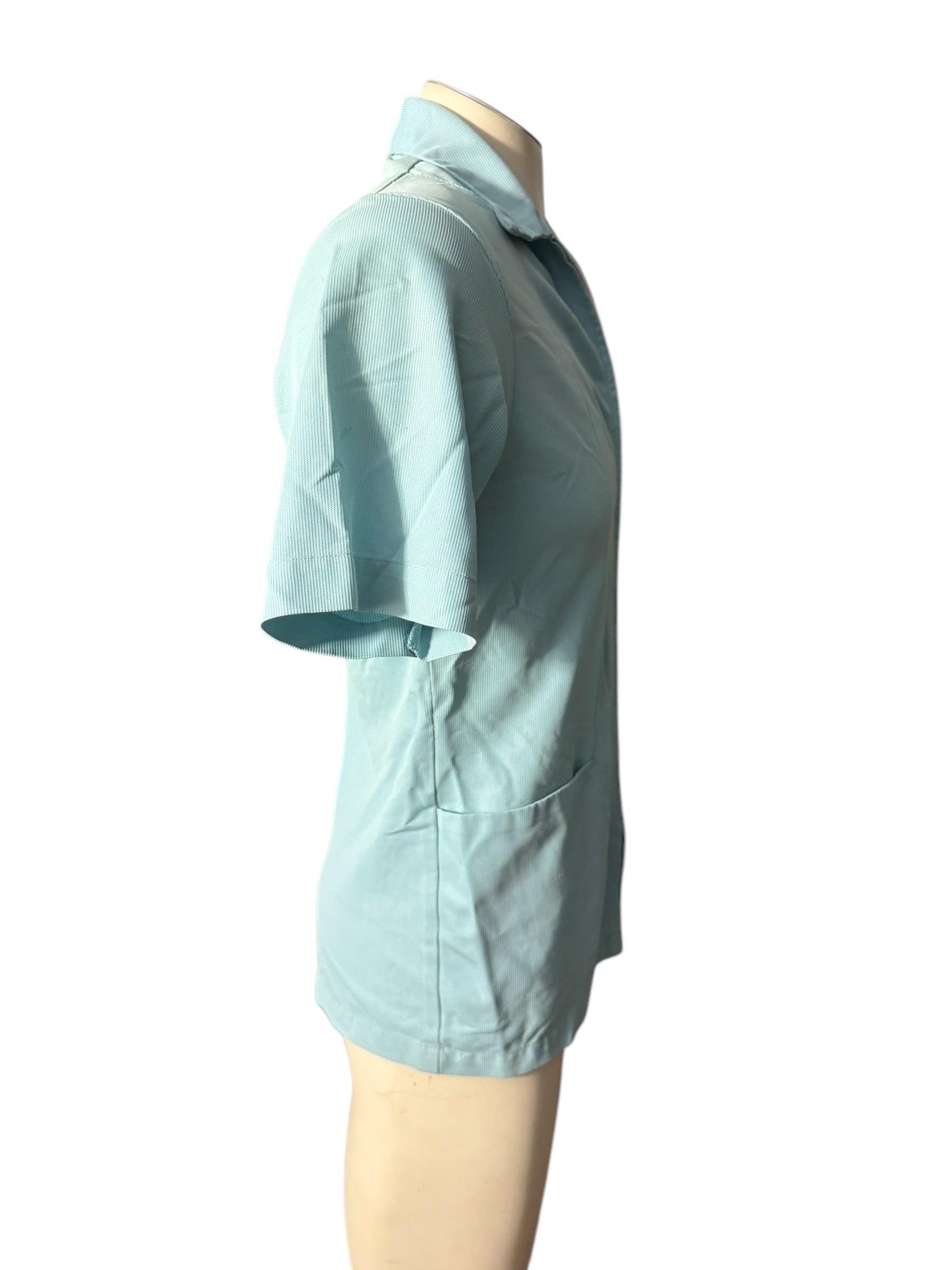 Vintage 70's blue zip shirt leisure shirt S Mr Barco