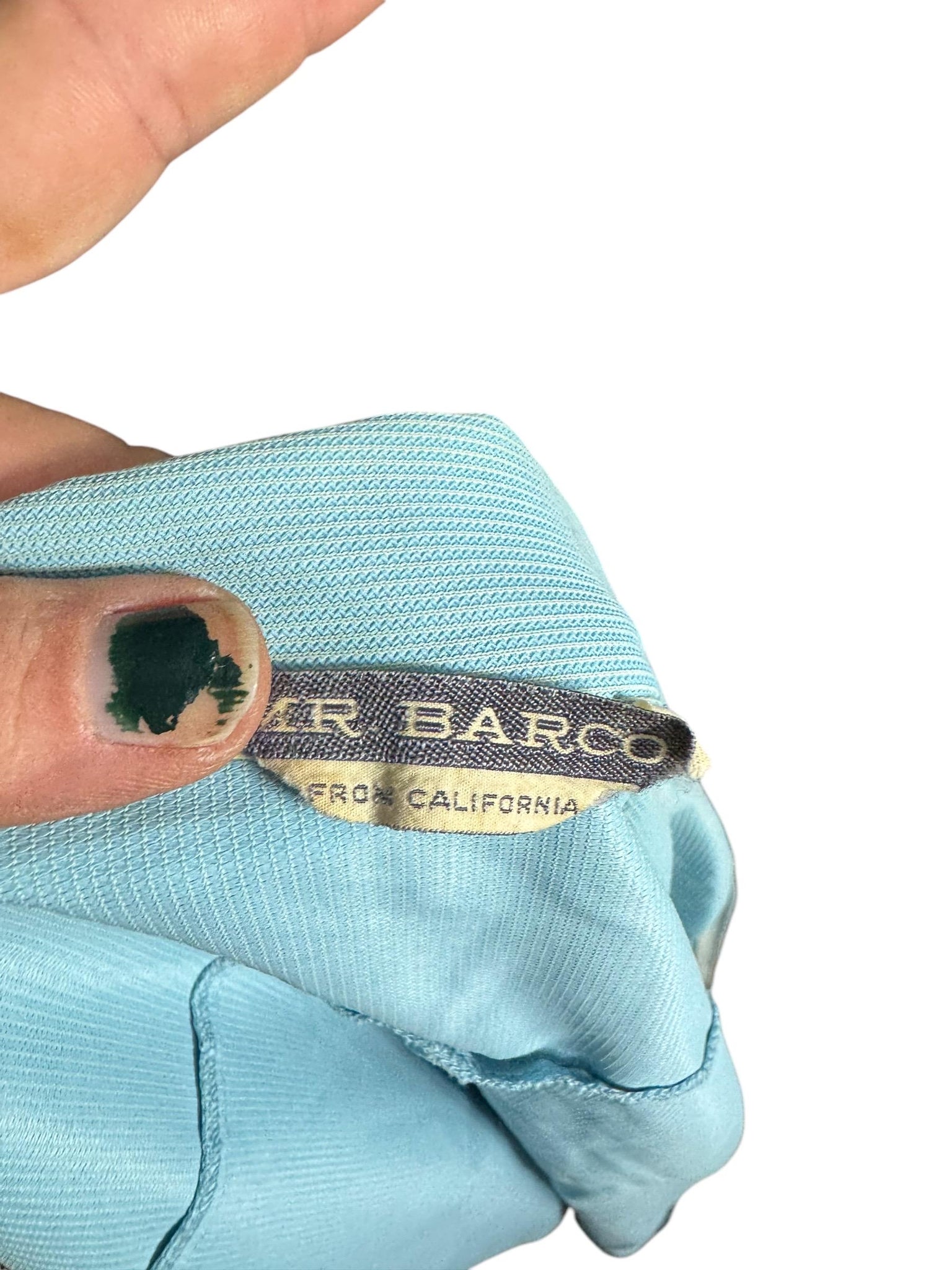 Vintage 70's blue zip shirt leisure shirt S Mr Barco