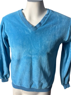 Vintage 70's men's blue velour shirt M JCPenney
