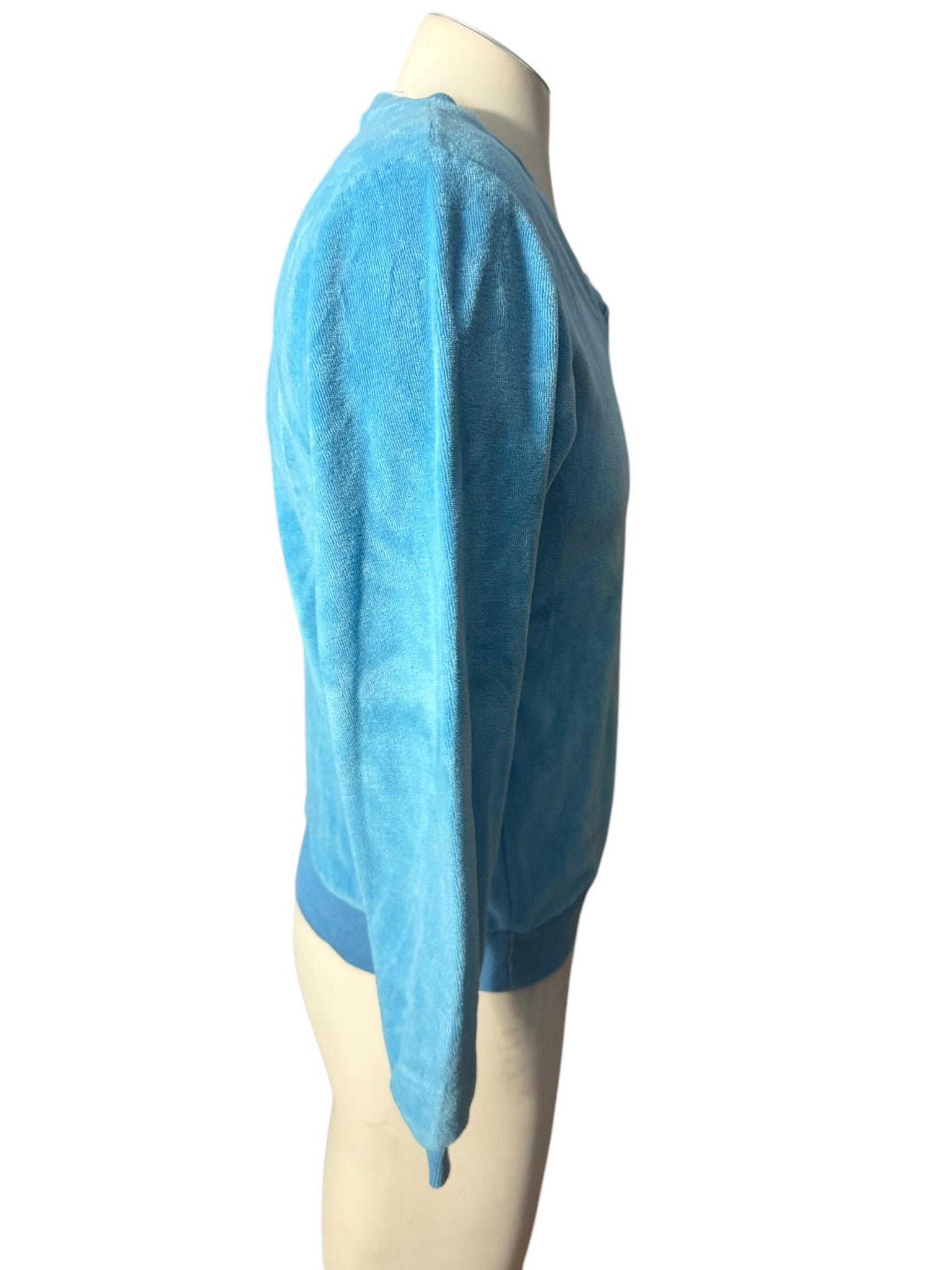 Vintage 70's men's blue velour shirt M JCPenney