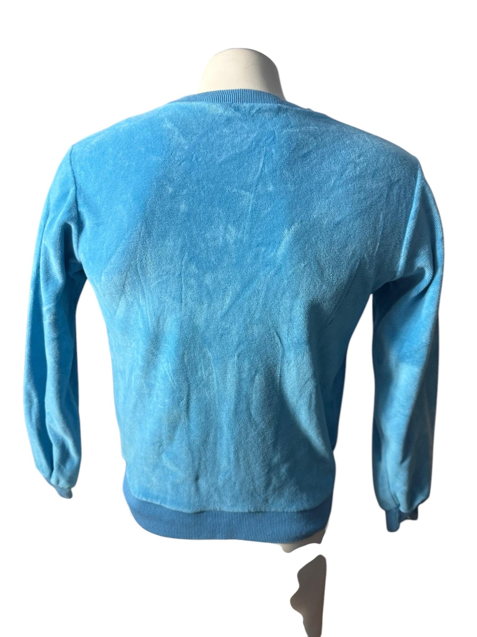 Vintage 70's men's blue velour shirt M JCPenney