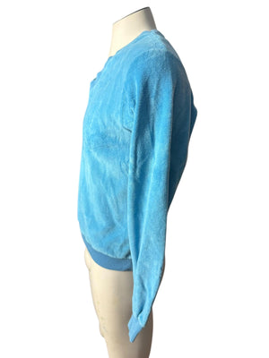 Vintage 70's men's blue velour shirt M JCPenney