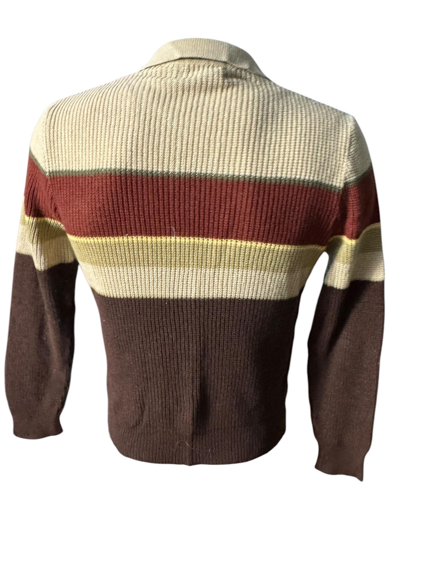 Vintage 70's men's brown striped sweater M Eiffel