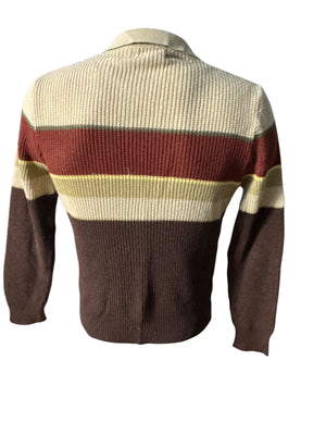 Vintage 70's men's brown striped sweater M Eiffel