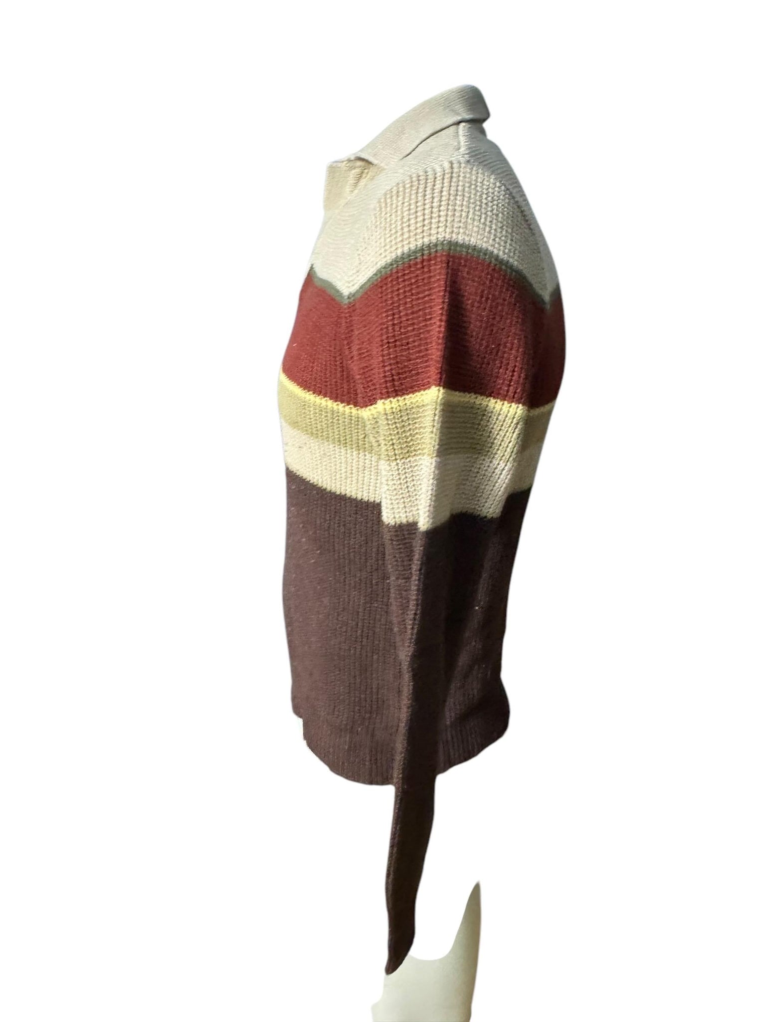 Vintage 70's men's brown striped sweater M Eiffel